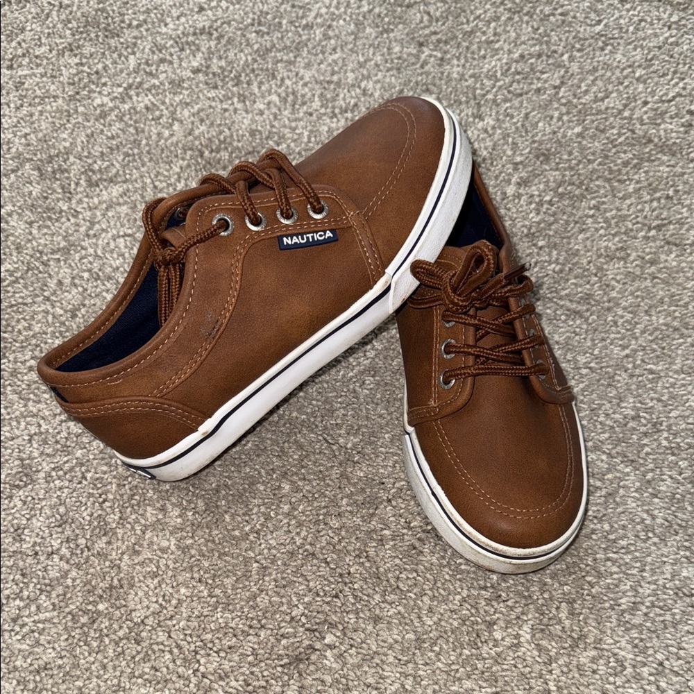 Nautica Boys Tan Boat Shoes